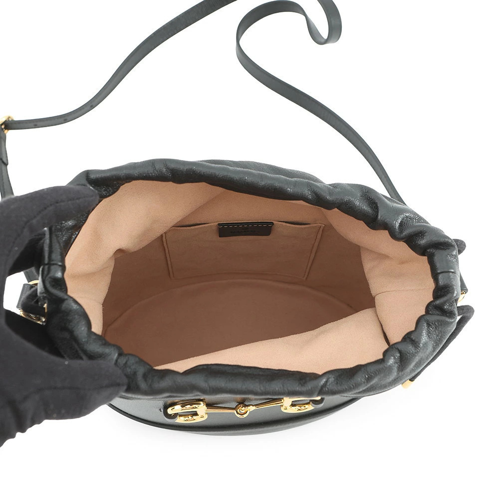Gucci Bag Black Shoulder Horsebit Bucket - Picture 5 of 12